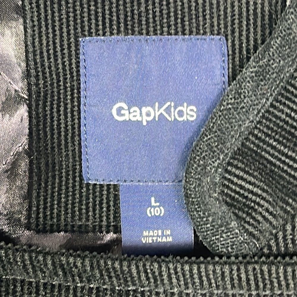 GAP Kids Corduroy, Velvet, Military-Inspired Coat, Black, Size 10, Lined - Picture 6 of 8